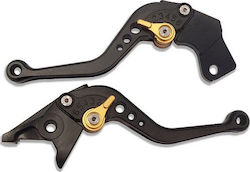 Ride It Set of Motorcycle Brake/Clutch Levers Adjustable for Yamaha TDM 900 Black ERK2320270