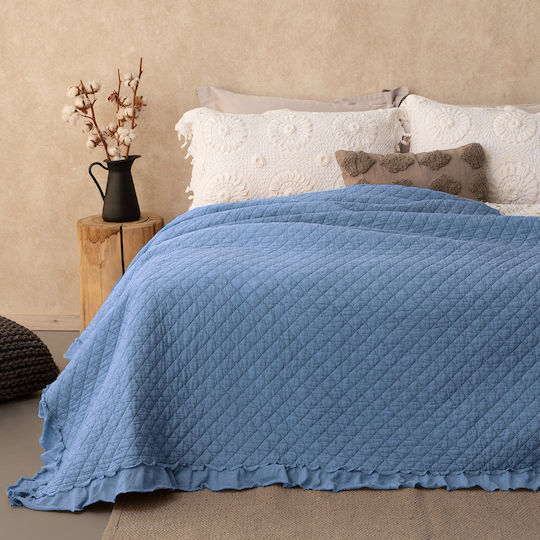 Palamaiki Jocelyn Κουβερλί Υπέρδιπλο Microfiber Blue 240x260cm
