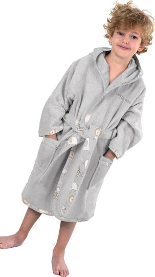Guy Laroche Kids Hooded Bathrobe Zoo Grey 1131092121012