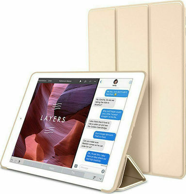 Trifold Flip Cover Δερματίνης Χρυσό (Galaxy Tab A7)