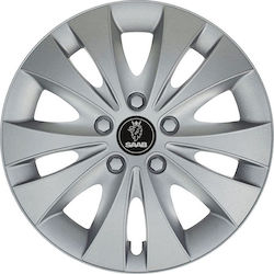 Jestic Car Hubcap Set Storm with Saab Emblem 16" 4pcs Silver