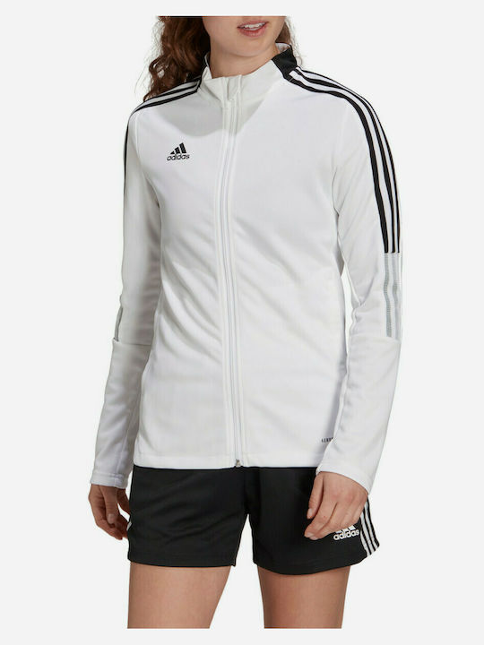 Adidas Tiro 21 Γυναικείο Αθλητικό Μπουφάν Λευκό