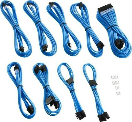 Cablemod RT-Series PRO ModMesh Cable Kit for ASUS and Seasonic 24-пинов ATX / 8-pin EPS / 6-пинов PCIe / 4-пинов молекс - 24-пинов ATX / 8-pin EPS / 2x 8-Pin PCIe / 6-пинов PCIe / 4-пинов молекс Кабел 0.6м Син (CM-PRTS-FKIT-NKLB-R)