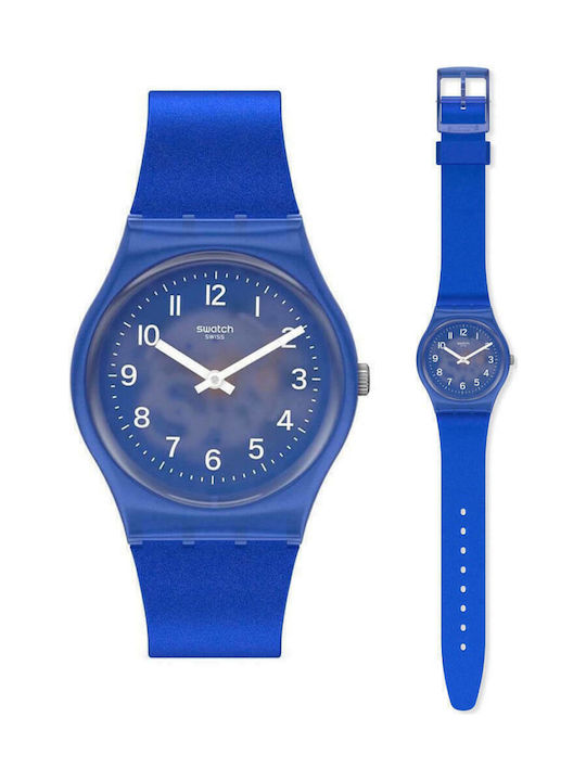 Swatch Ρολόι με Πλαστικό Λουράκι σε Μπλε χρώμα