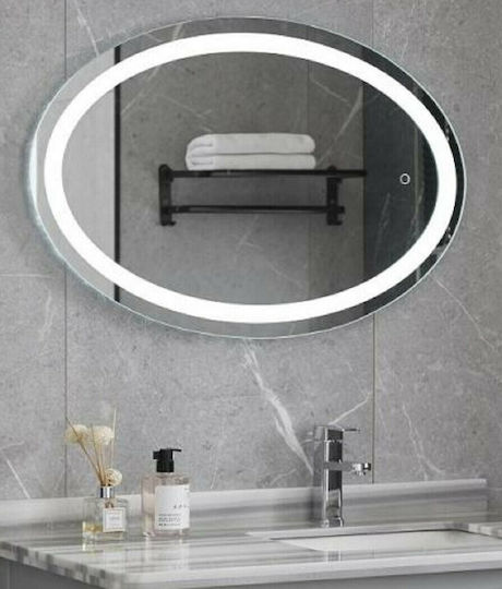 Gloria Ovale Oval Bathroom Mirror Led Touch 60x80cm