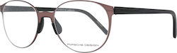 Porsche Design Metallisch Brillenrahmen Rot P8312 F