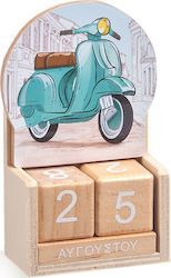 Taufgeschenk mit Kalender Βέσπα aus Holz