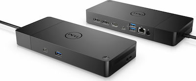 Dell WD19S USB-C Stație de andocare cu HDMI/DisplayPort 4K PD Ethernet și conexiune 3 monitoare Negru