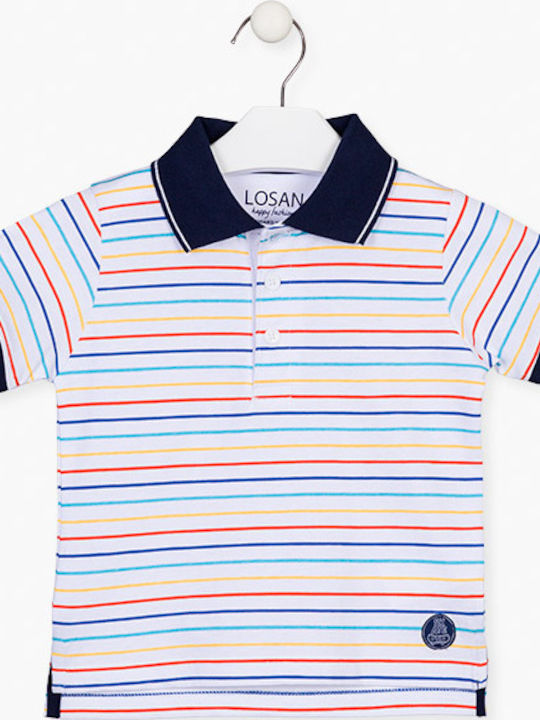 Losan Kids Polo Short Sleeve White Μπλουζάκι Πολο