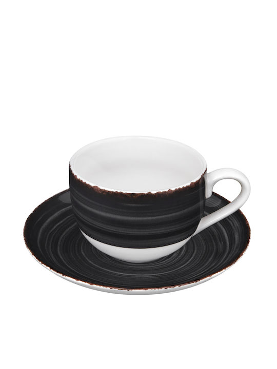 Oriana Ferelli Set Tassen Kaffee aus Porzellan Schwarz 90ml 6Stück