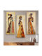 HomeMarkt Africal Style Women Threefold Painting on Canvas 50x60cm