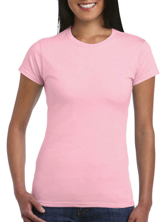 Gildan 64000L Werbe-T-Shirt in Rosa Farbe 64000L-020