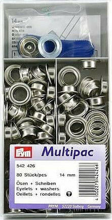 Prym Καψούλια Ραπτικής Ασημί Ασημί από Μέταλλο 1.4x1.4εκ. 80τμχ