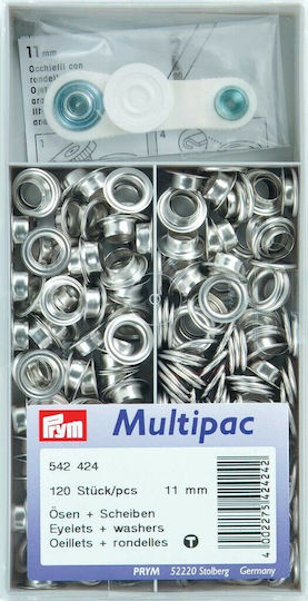 Prym Καψούλια Ραπτικής Ασημί Ασημί από Μέταλλο 1.1x1.1εκ. 120τμχ