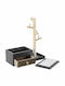 Stand Pentru Bijuterii Din Lemn Cu Sertar Negru 24x10x28cm