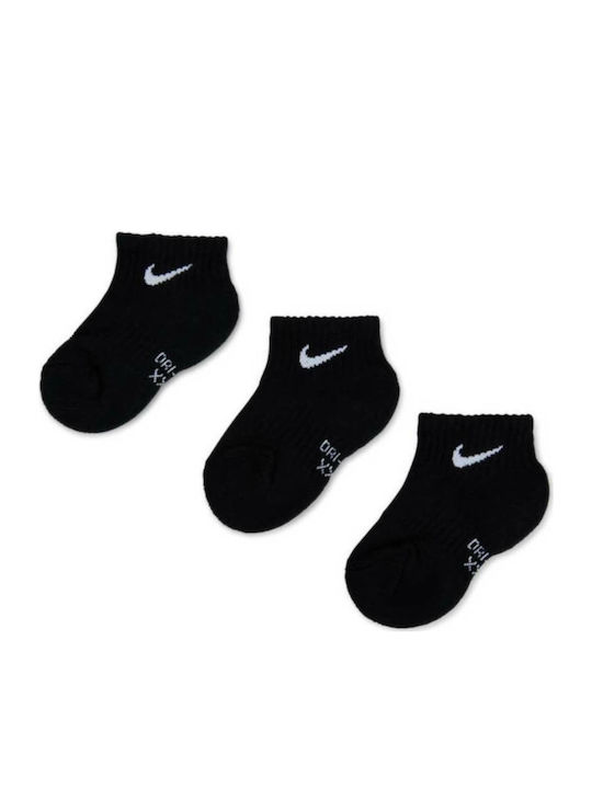 Nike Athletic Kids' Ankle Socks Dri-Fit PERFORMANCE Black 3 Pairs