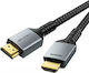 Cabletime HDMI 2.1 Braided Cable HDMI male - HDMI male 1m Μαύρο