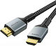 Cabletime HM8K HDMI 2.1 Ultra High Speed 48Gbps 4K 120Hz HDR VRR Braided HDMI Cable HDMI Male - HDMI Male 3m Black