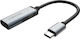 Cabletime C160 Μετατροπέας USB-C male σε 3.5mm / USB-C female Γκρι 1τμχ