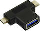 Cabletime C160 Convertor USB-A feminin în USB-C / micro USB masculin 1buc
