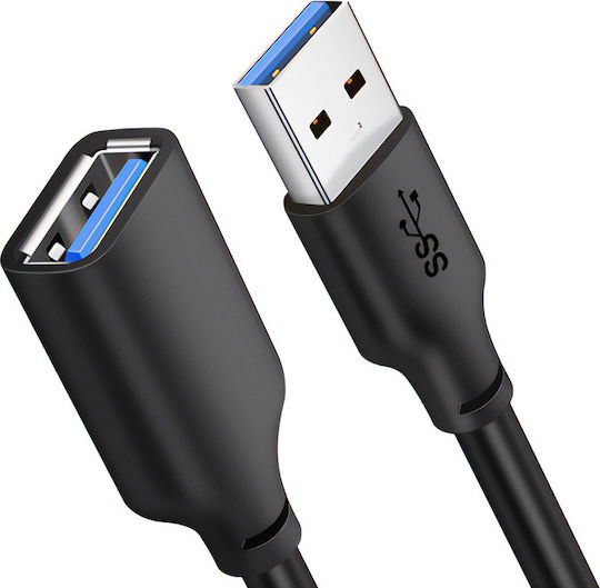 Cabletime USB 3.0 Kabel USB-A-Stecker - USB-A-Buchse Schwarz 1m