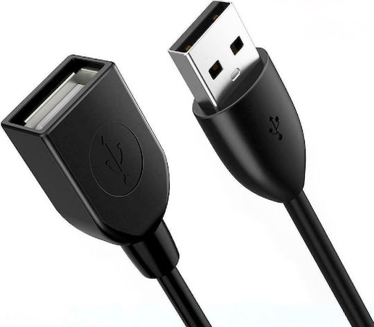 Cabletime USB 2.0 Kabel USB-A-Stecker - USB-A-Buchse Schwarz 1.5m
