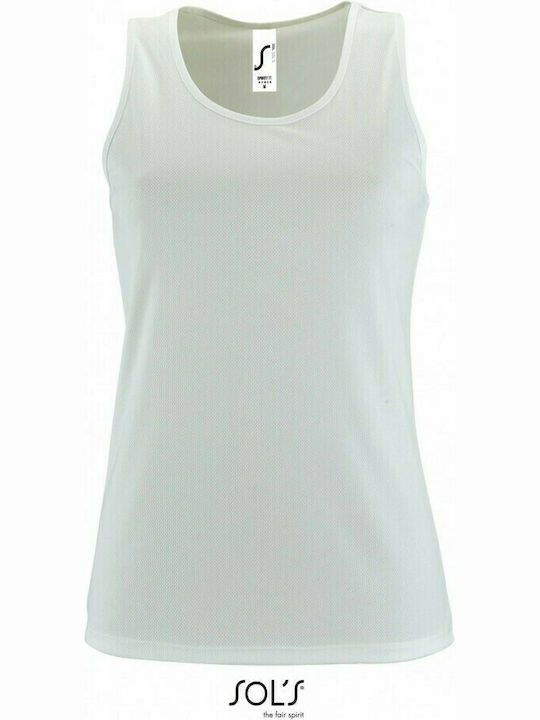 Sol's Sporty TT Γυναικεία Διαφημιστική Μπλούζα Αμάνικη σε Λευκό Χρώμα
