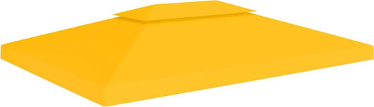 vidaXL Acoperiș Pentru Foișor 2 Niveluri 310gr/m² Galben Cu Acoperire PVC 3x4m
