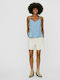 Vero Moda Women's Summer Blouse with Straps & V Neckline Light Blue