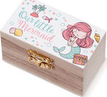 Christening Favor with Box Mermaid chest made of Wood 48pcs