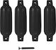 vidaXL Black Boat Balloon Boat Balloons PVC 41x11.5 Black 4pcs