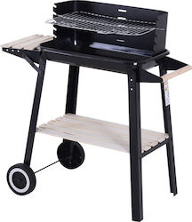 Outsunny Charcoal Grill with Wheels and Side Surface 83x45cm