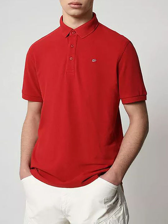 Napapijri Men's Short Sleeve Blouse Polo Red