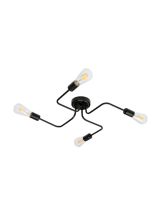 GloboStar Liberta Classic Metal Ceiling Light with Socket E27 44.5pcs Black