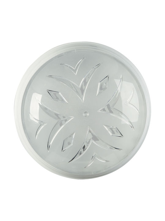 ArkoLight Μοντέρνα Πλαστική Πλαφονιέρα Οροφής με Ντουί E27 σε Λευκό χρώμα 24cm