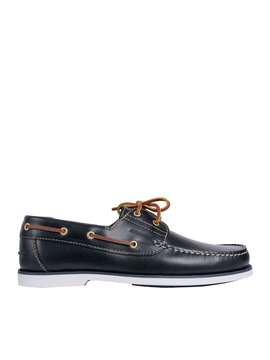 14692 Δερμάτινα Ανδρικά Boat Shoes σε Μπλε Χρώμα