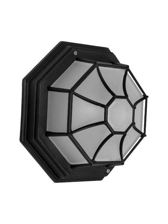 GloboStar Ruby Wall-Mounted Outdoor Turtle Light E27 Black