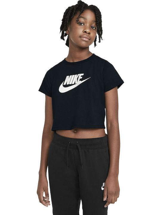 Παιδικό Crop Top Κοντομάνικο Μαύρο Futura