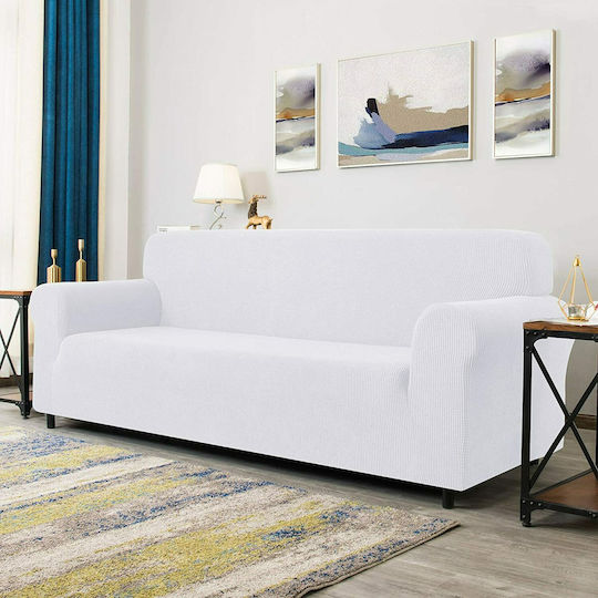 Ehome Elastic Cover for Two Seater Sofa White 85x180cm 1pcs EH-0531