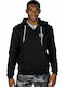 GSA Men's Sweatshirt Jacket with Hood and Pockets Black