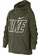 Kinder-Sweatshirt Strickjacke mit Kapuze Khaki THERMA GRAPHIC