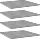 vidaXL Pătrat Raft de bibliotecă Placă din Lemn Agregat în culoarea Gri 40x40x1.5cm 805178 4buc