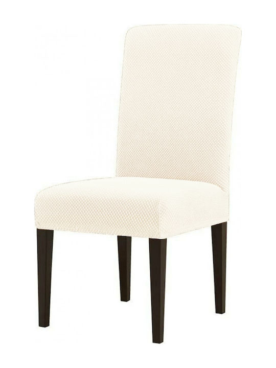 Ehome Ελαστικό Κάλυμμα Καρέκλας Linen Κρέμ Με Π...