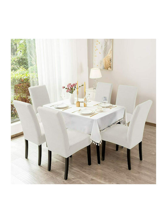 Ehome Jacquard Elastic Cover for Chair White 6 ...