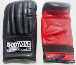 Body One 1405 Synthetic Leather Boxing Sack Gloves Black