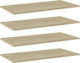 vidaXL Rectangular Bookcase Shelf made of Particleboard 80x40x1.5cm 805336 4pcs