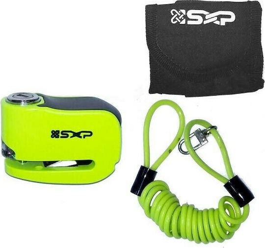 SXP MDA02 Motorcycle Disc Brake Lock with Alarm & 5.5mm Pin in Yellow