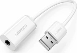 Ugreen US206 External USB 2.0 Sound Card White