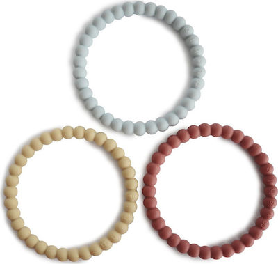 Mushie Pearl Teething Bracelet made of Silicone for 0 m+ 3pcs