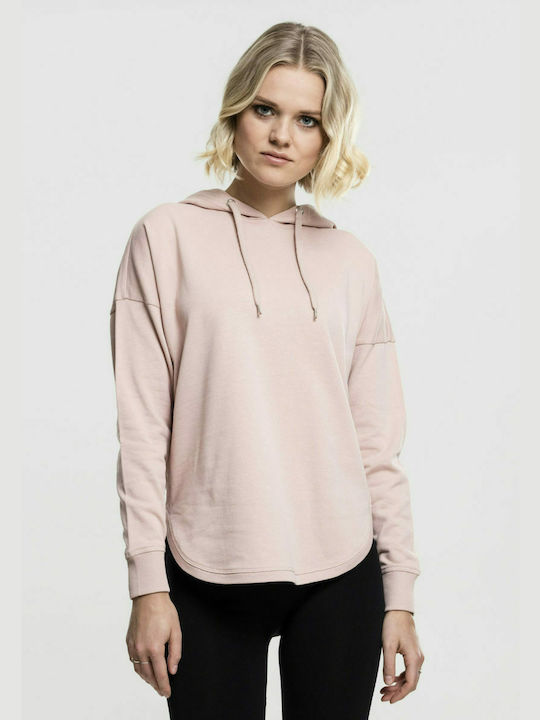 Urban Classics TB1308 Women's Long Hooded Sweatshirt Pink